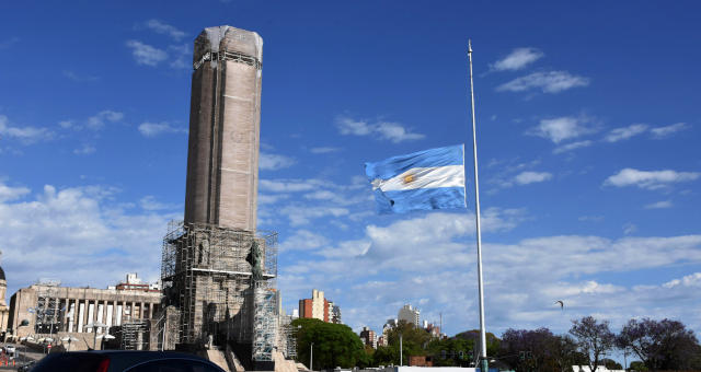 Bandeira da Argentina em Rosario, na Argentina