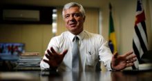 Senador Major Olimpio durante entrevista à Reuters em Brasília