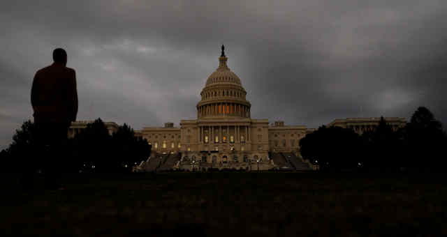 Vista do prédio do Congresso dos EUA em Washington