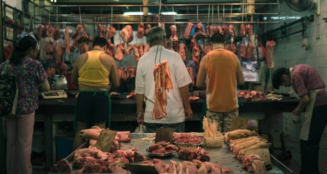 Ásia China Açougue Suínos Carnes Consumo