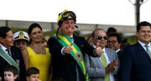 O presidente Jair Bolsonaro durante o desfile de 7 de Setembro, em Brasília.