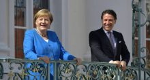 Chanceler alemã, Angela Merkel, recebe o premiê italiano, Giuseppe Conte