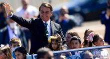 O presidente Jair Bolsonaro participa de cerimônia comemorativa do 7 de Setembro, no Palácio da Alvorada.