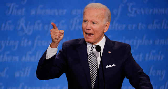 Biden, durante primeiro debate na TV da campanha presidencial nos EUA 29/9/2020