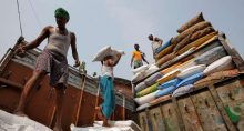 Sacas de açúcar em Calcutá,India