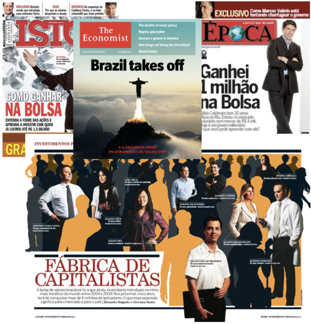 manchetes de revistas de 2014 que mostram otimismo com ações