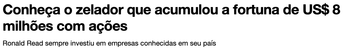 Conheça o zelador que acumulou a fortuna de US$ 8 milhões com açõesa