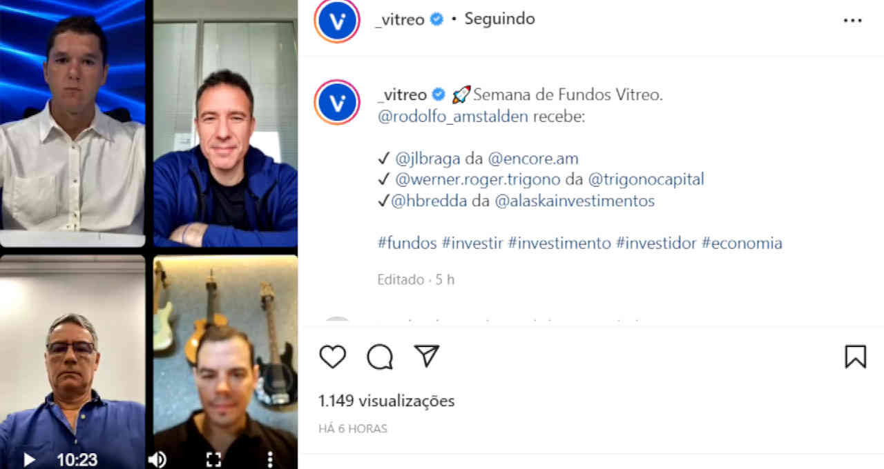 Painel da semana de investimentos da vitreo