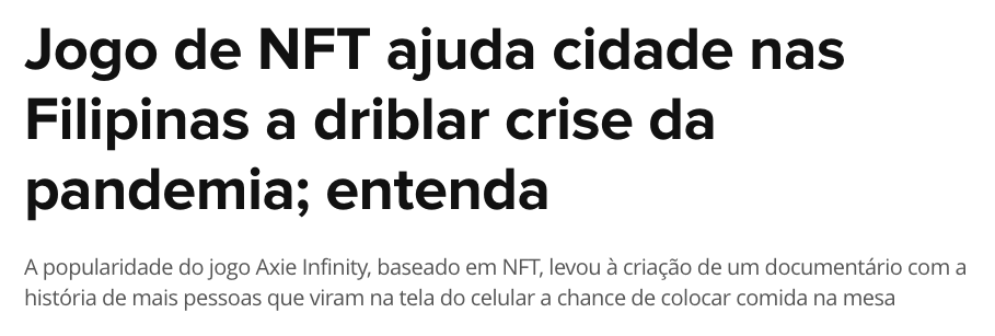 Jogo de NFT ajuda cidade nas Filipinas a driblar crise de pandemia; entenda