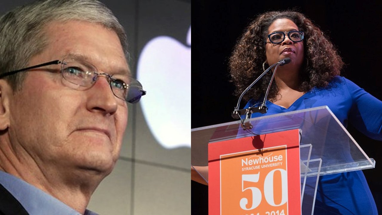 Oprah Winfrey e Tim Cook mais influentes