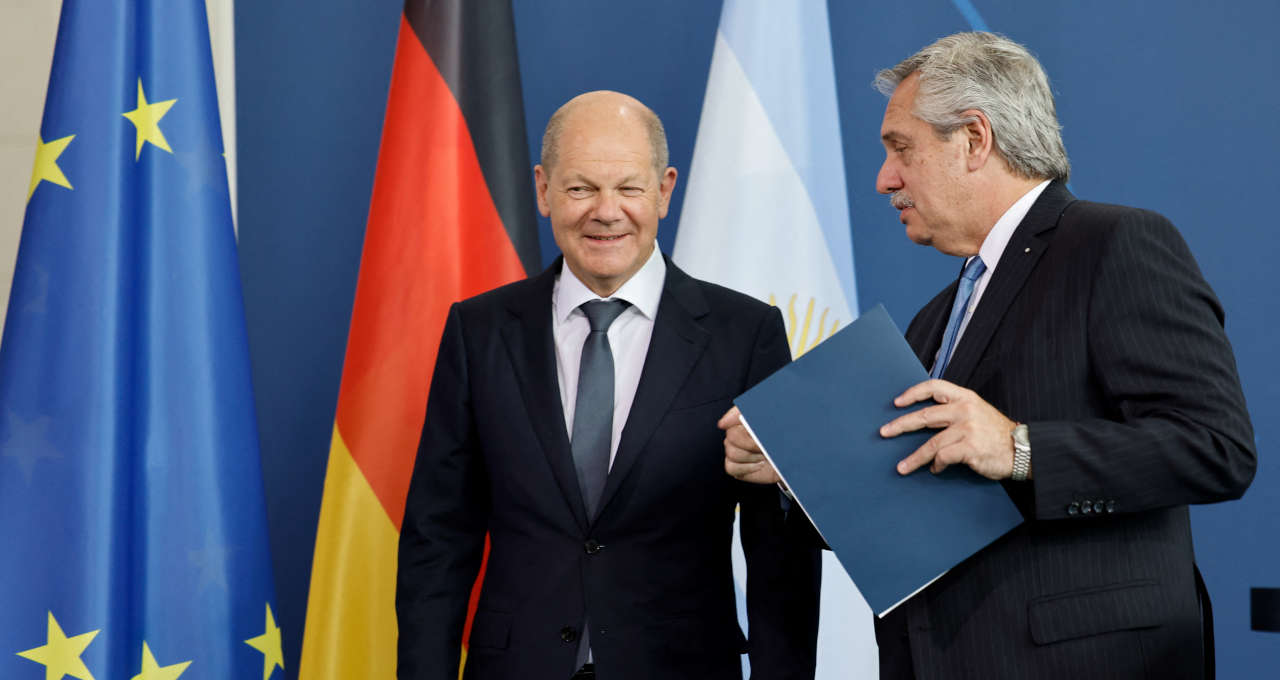 Olaf Scholz e Alberto Fernandez