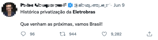 Histórica privatização da Eletrobras. Que venham as próximas, vamos Brasil!