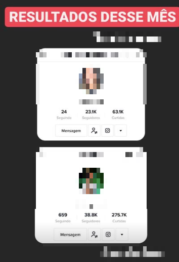 23 mil e 38 mil seguidores em 30 dias no tiktok