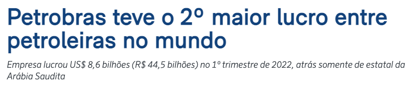 Petrobras teve o 2o maior lucro entre petroleiras no mundo