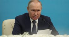 Presidente da Rússia, Vladimir Putin, durante entrevista coletiva em Teerã