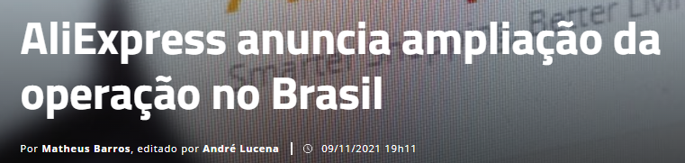 AliExpress anuncia ampliação da operação no Brasil. 