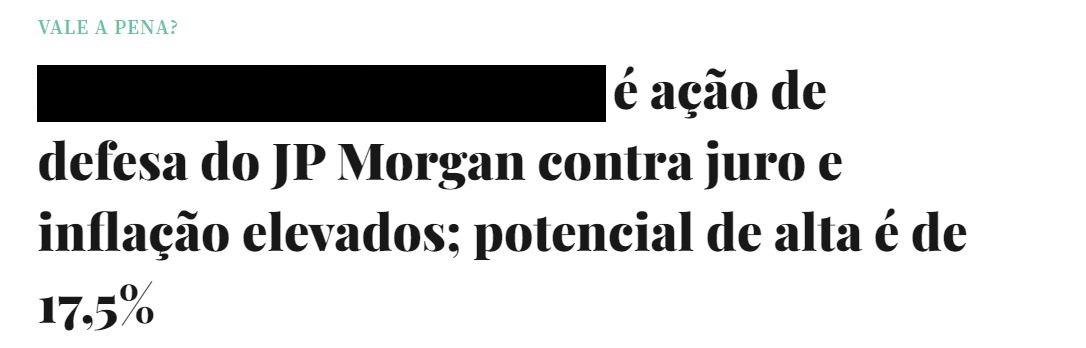 recomendação de compra JP Morgan