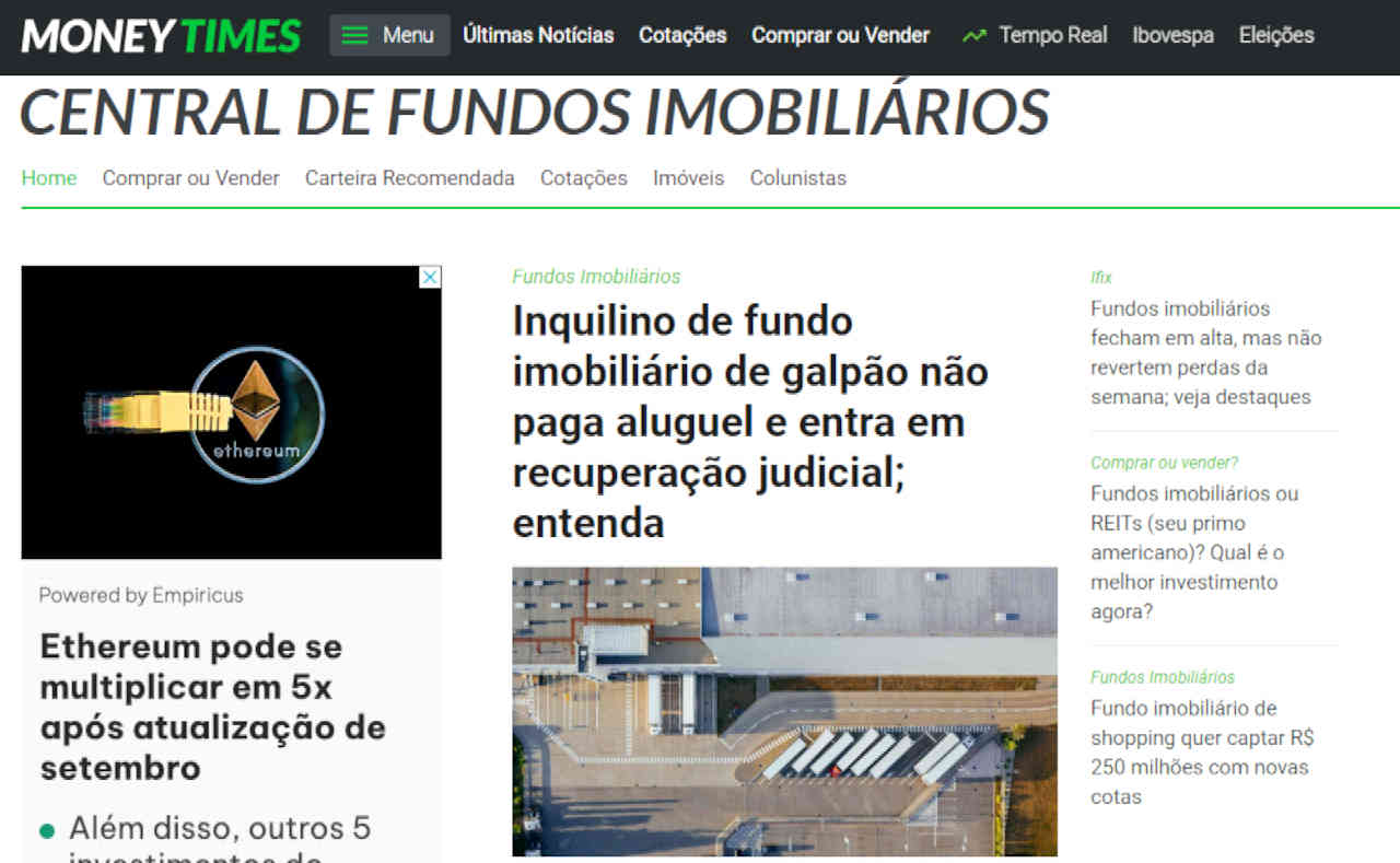 Central de Fundos Imobiliários do Money Times