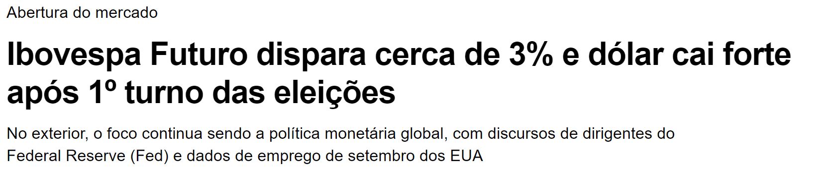 desempenho ibovespa eleicoes