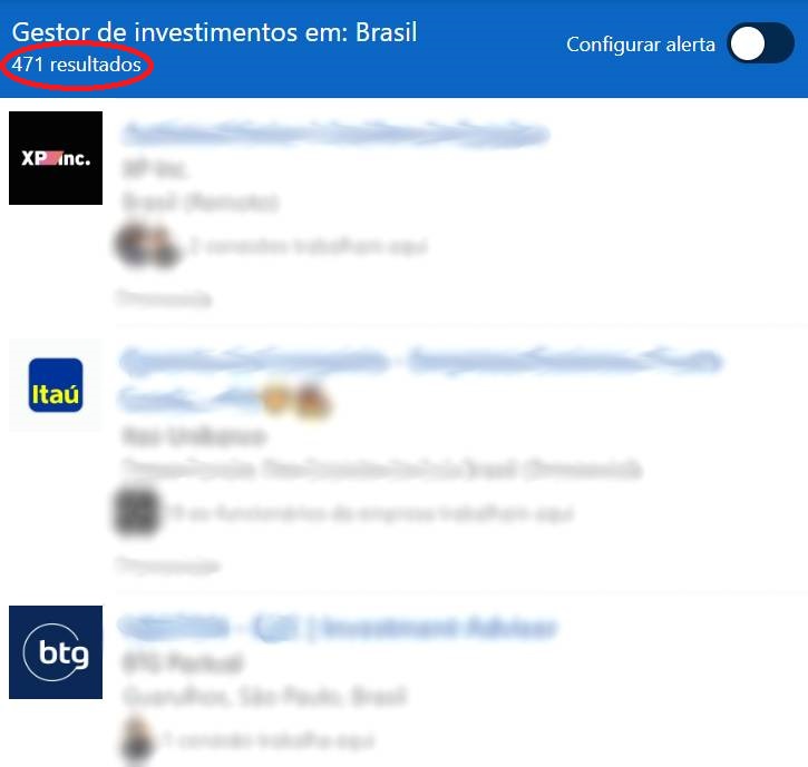 linkedin vagas profissão mercado financeiro