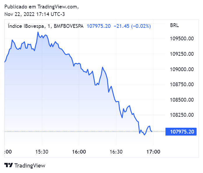 gráfico mostra variação do ibovespa em 22 11 2022