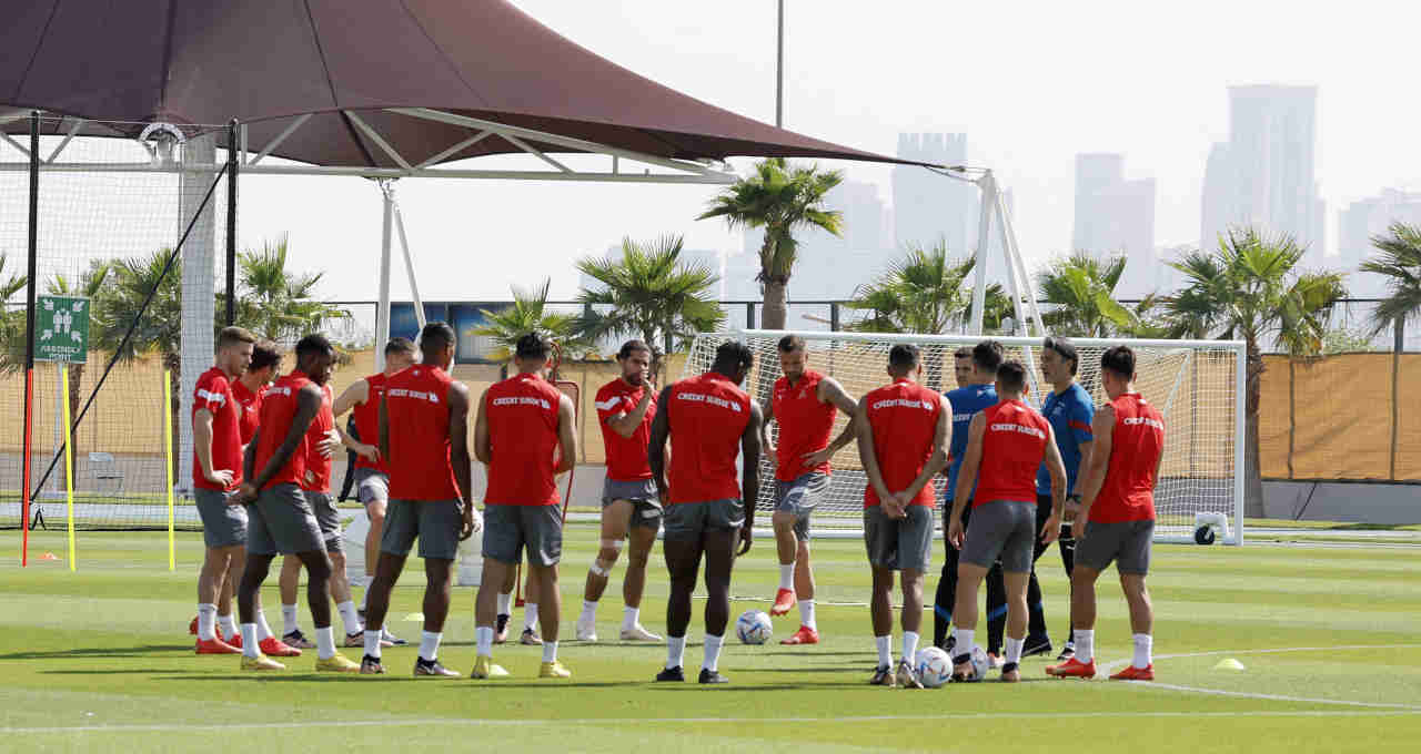 Jogadores e comissão técnica da Suíça