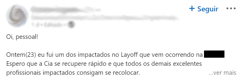 linkedin layoff demissão em massa