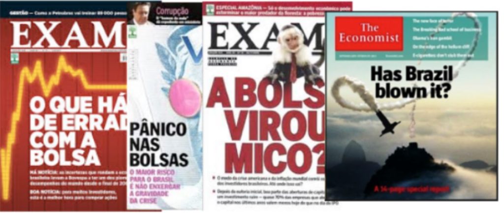 revistas sobre a queda da bolsa brasileira