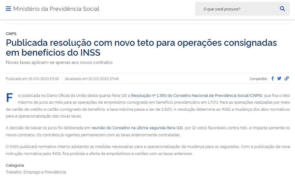 INSS, Consignado