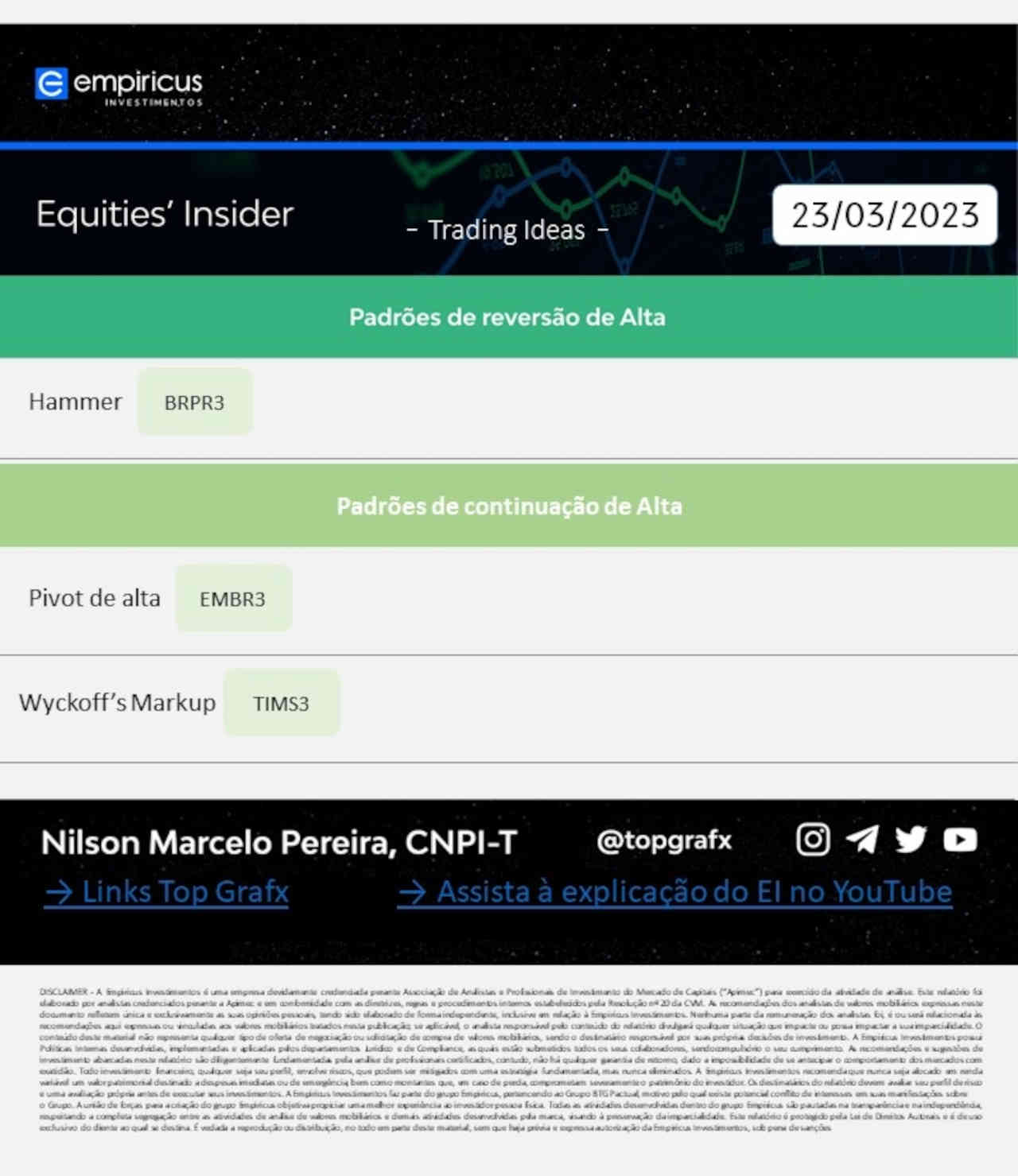 ibovespa hoje 24 março 2023 melhores ações comprar vender investir negociar trader day trade swing trading empiricus long short