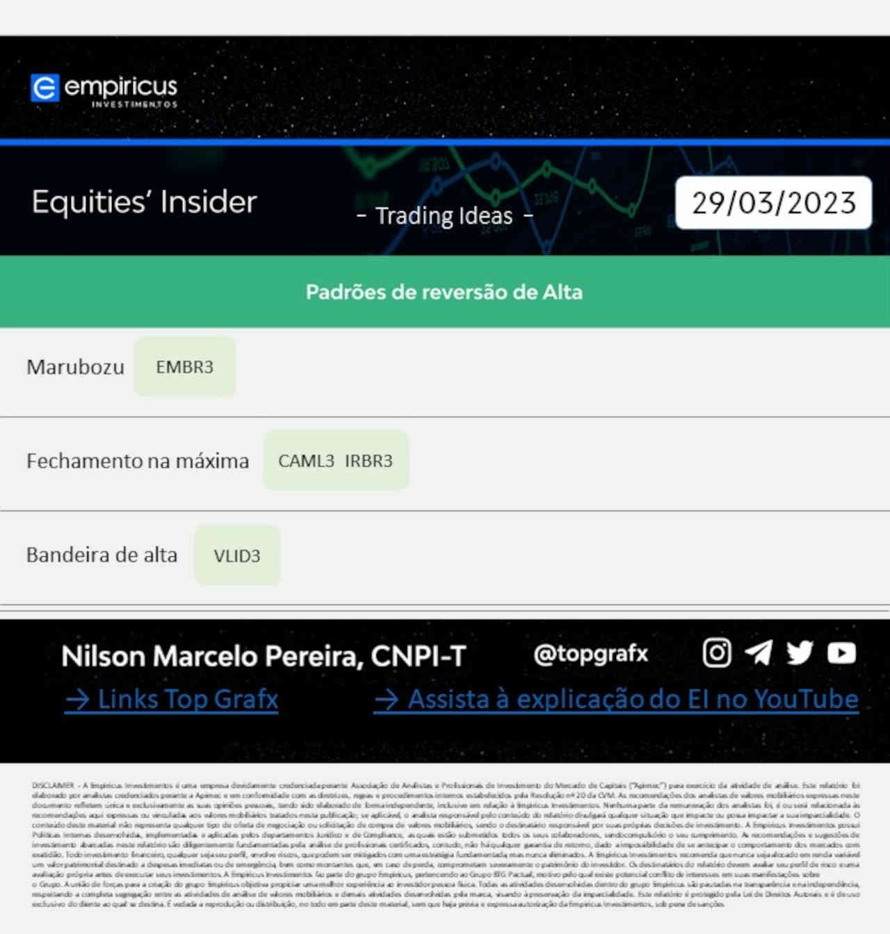 ibovespa hoje ações melhores comprar vender negociar day trade trader swing trading 30 março 2023 long short empiricus