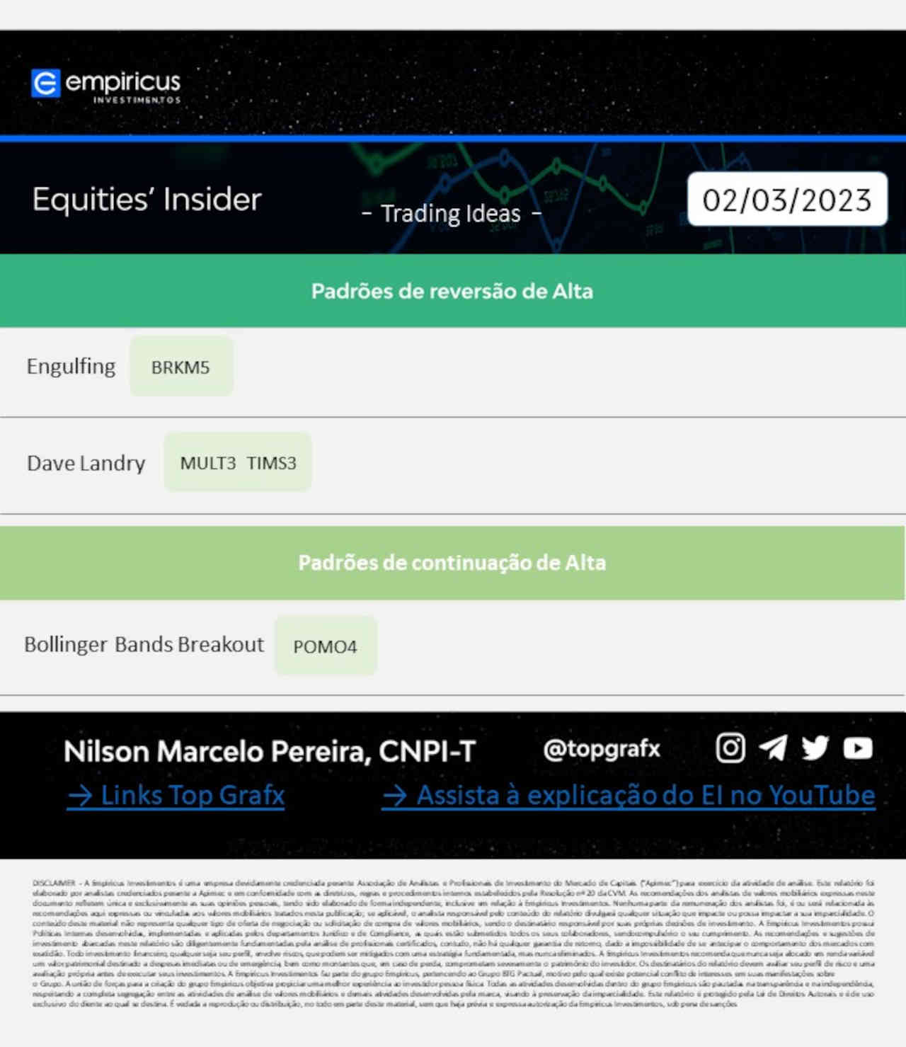 ibovespa hoje melhores ações investir investimento day trade trader intraday swing trading long short análise gráfica quant empiricus 03 março 2023