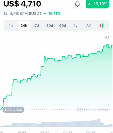 Valorização de 19% da criptomoeda recomendada