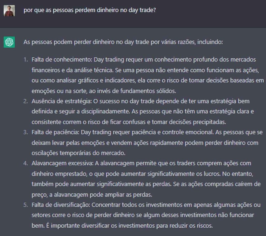 chatgpt comenta sobre day trade