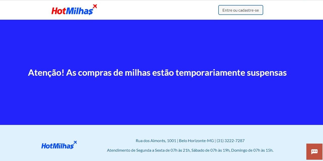 Hotmilhas site aviso 123Milhas