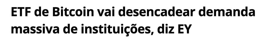 ETF de bitcoin vai desencadear demanda massiva de instituições, diz EY