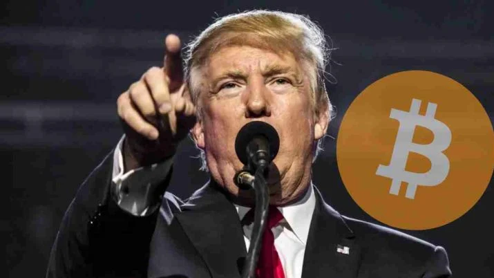 Trump ao lado de Bitcoin