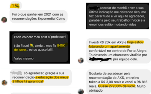 Depoimentos enviados por Instagram. AXS foi indicado no dia 21 de janeiro de 2021, no relatório “O token que dá jogo”. Fonte: Instagram. Retornos passados não são garantia de lucros futuros. Investimentos envolvem riscos e podem causar perdas ao investidor.