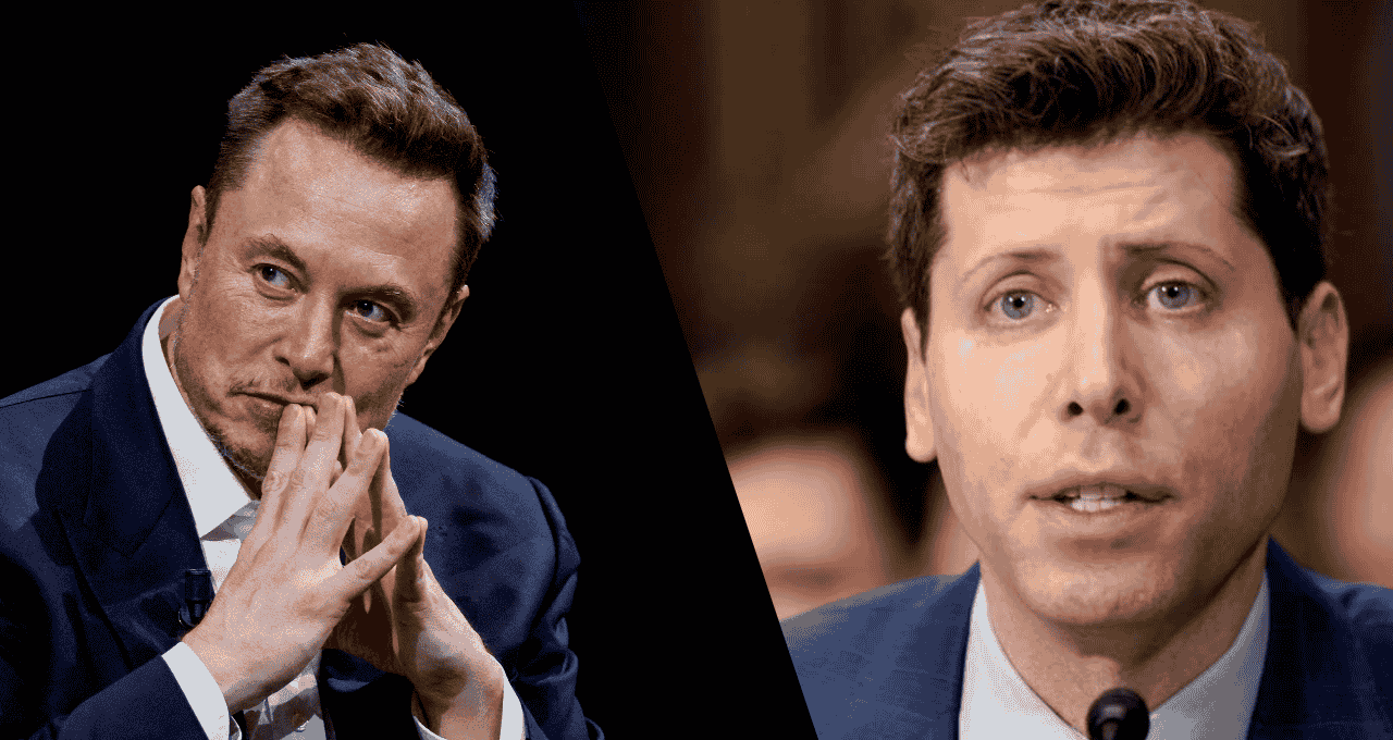 Elon Musk e Sam Altman, CEO da Tesla e da OpenAI, respectivamente