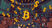 Bitcoin (BTC) entra na zona dos ursos e criptomoedas caem hoje. (Imagem: Qwen)